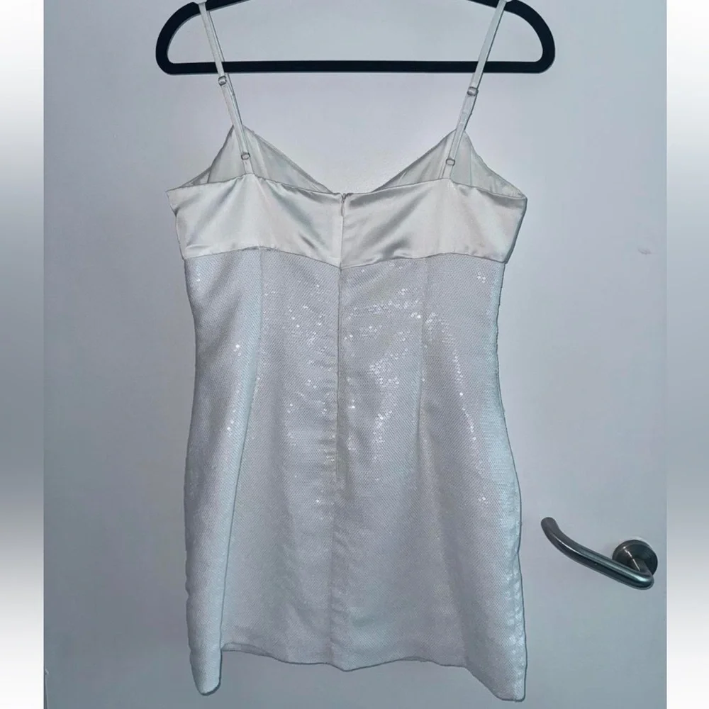 NWT HEIRESS x REVOLVE White Satin & Sequin Cutout Cocktail Bodycon Mini Dress